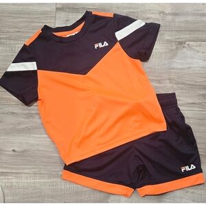 Fila Kids Orange and Black Athletic Set
